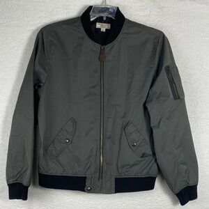 Wallace & Barnes J Crew Bomber Jacket Mens Medium Olive Green MA-1 Flight Jacket